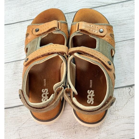 SAS Women’s Embark Sport Sandal Live Oak Leather Adjustable Comfort Size 11W - Picture 4 of 8